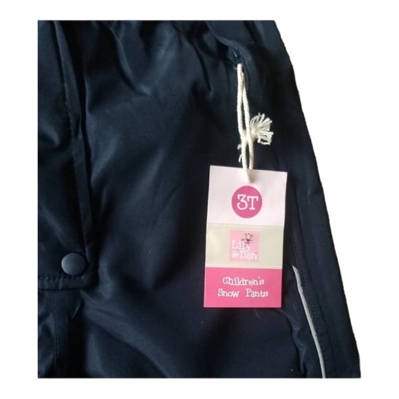 Lily & Dan Snow Pants Bibs Insulated Snowboard Ski Winter Navy Blue Girls 3T - Picture 10 of 11